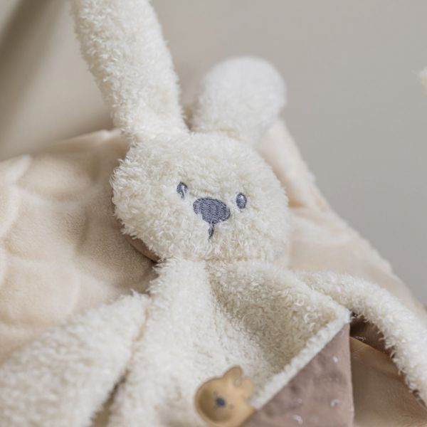 Doudou Lapidou Teddy triangle phosphorescent Glow avec motif imprimé vanille 36 cm