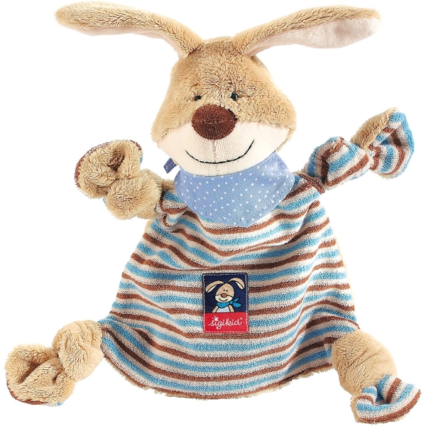 Doudou plat Lapin bleu