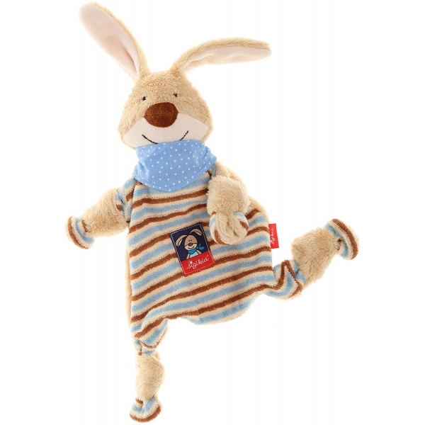 Doudou plat Lapin bleu