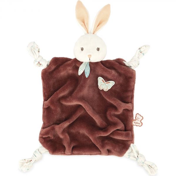 Doudou plat plume lapin cannelle 26 cm