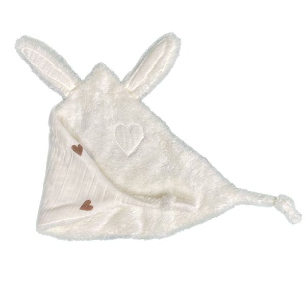 Doudou plat lapin Little Coeur