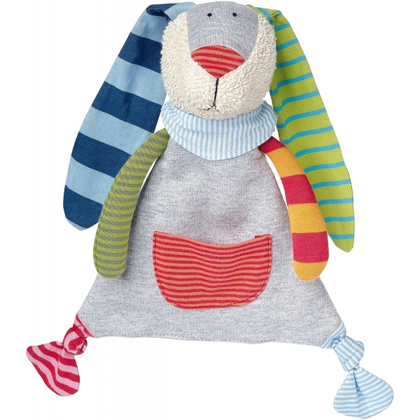 Doudou plat lapin multicolore