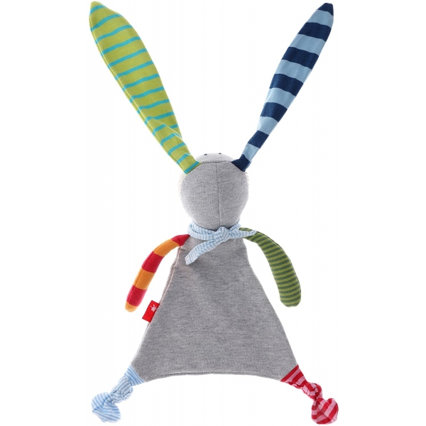 Doudou plat lapin multicolore