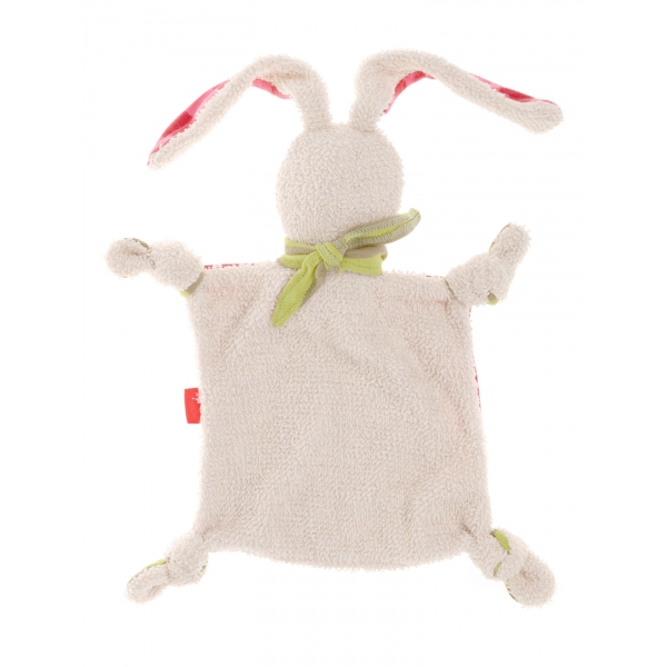 Doudou plat lapin rose