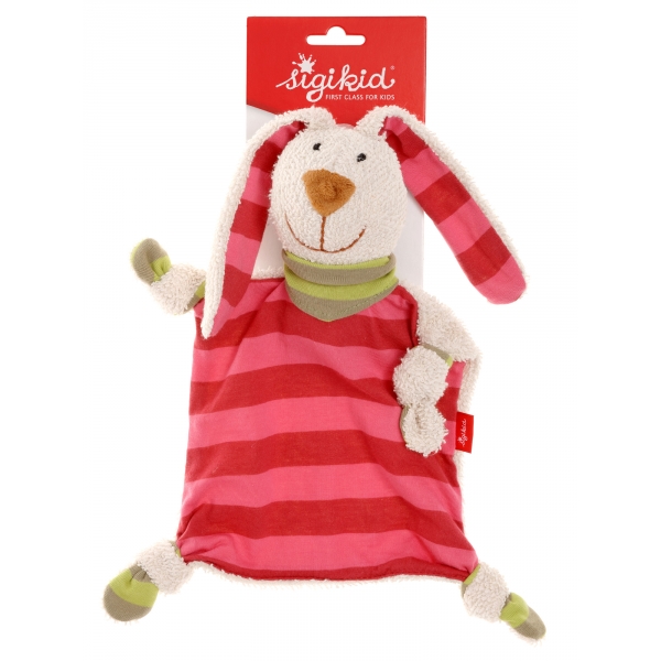 Doudou plat lapin rose