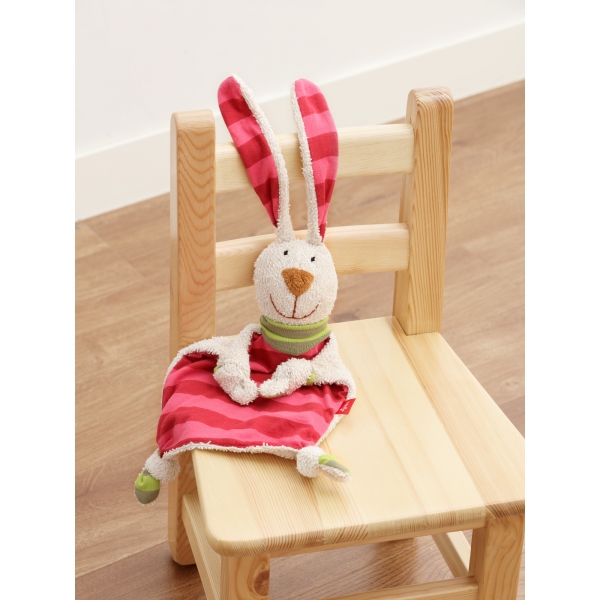 Doudou plat lapin rose