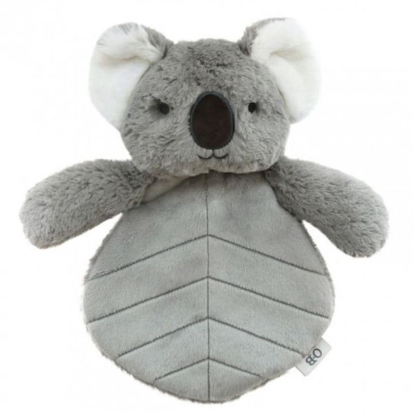 Doudou bébé plat koala en peluche 30cm Gris