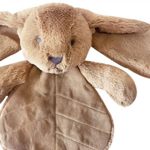 Doudou plat lapin 30 cm - Caramel