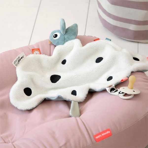 Doudou attache sucette Happy clouds Bleu