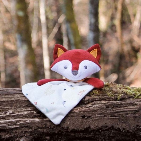 Doudou mouchoir Renard 34 x34 - Cache cache en forêt