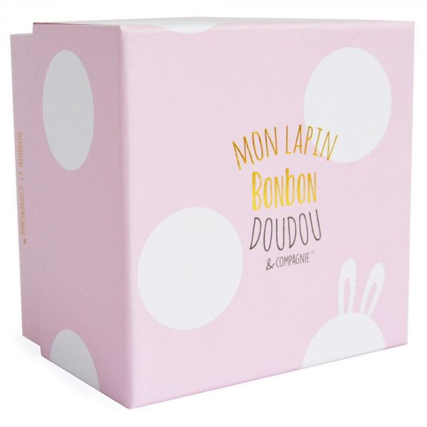 Doudou moyen Lapin bonbon rose