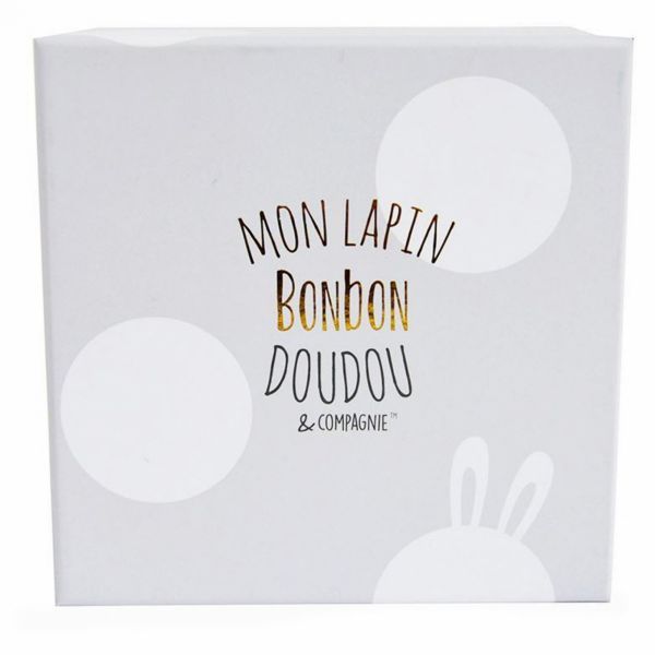 Doudou moyen Lapin bonbon taupe