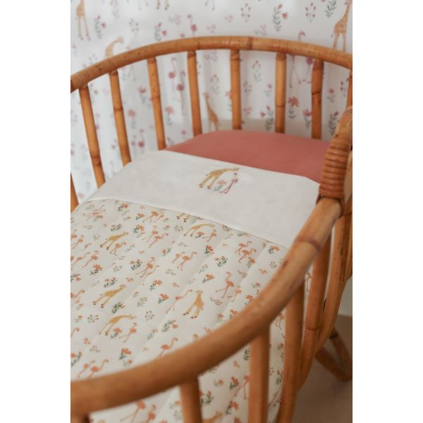 Drap de berceau - Flamingo White - 70 x 100 cm
