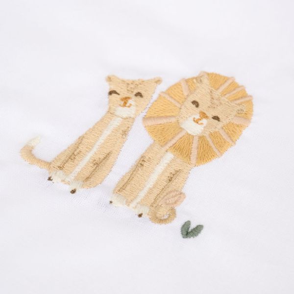 Drap de berceau - Lion White - 70 x 100 cm