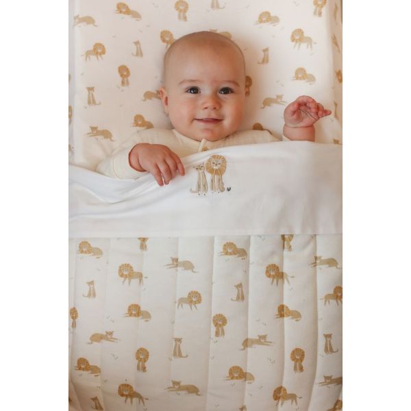 Drap de berceau - Lion White - 70 x 100 cm