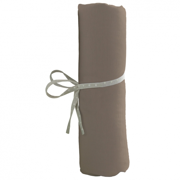 Drap housse 60 x 120 cm Taupe