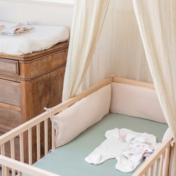 Drap housse Vert Argile 60 x 120 cm