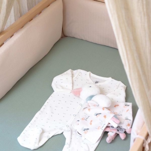 Drap housse 70*140 - Vert argile