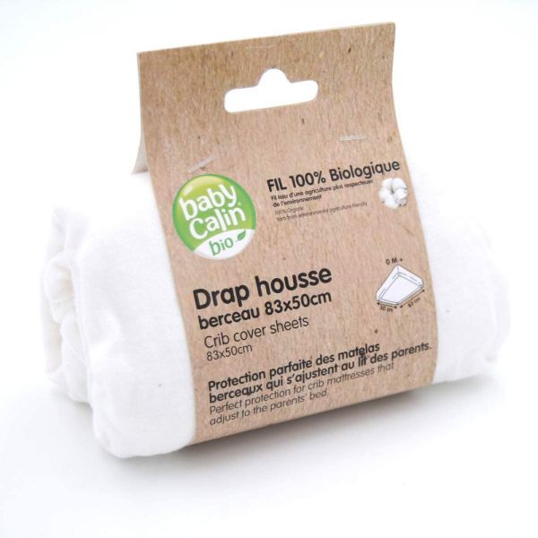 Drap housse berceau jersey bio 83x50 cm - Blanc