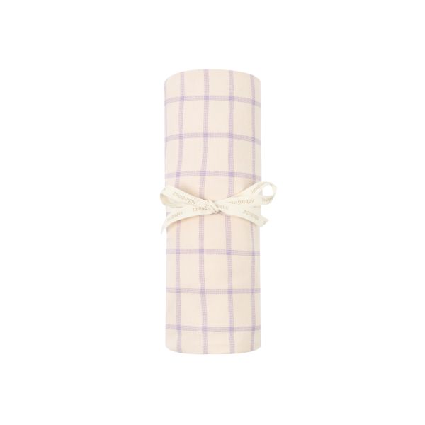 Drap housse 70x140 cm Stories Powder Mauve Grid