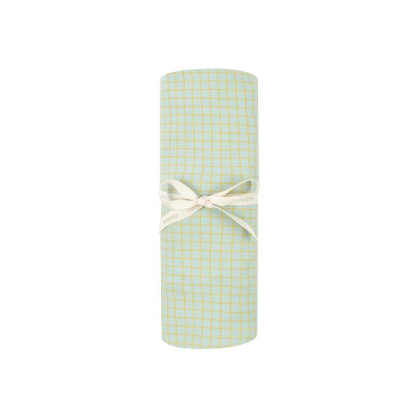 Drap housse 70x140 cm Stories Green Lemon Grid
