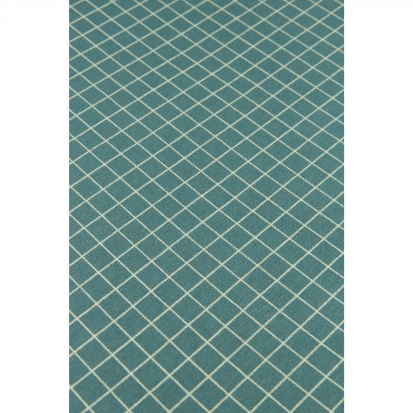 Drap housse 70x140 cm Stories Teal Cream Grid
