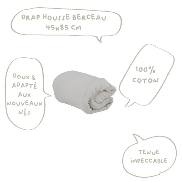 Drap housse 45x85 cm - Blanc