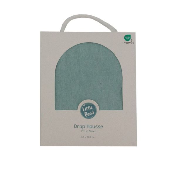 Drap housse Bleu vert 60x120 cm Jersey