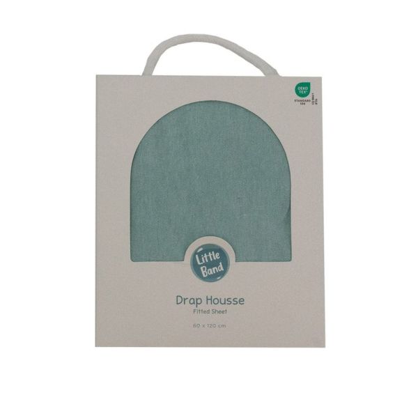 Drap housse Bleu vert 70x140 cm Jersey