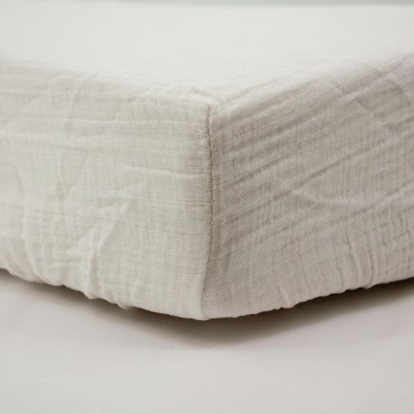 Drap housse Ecru 70 x 140 cm Double gaze