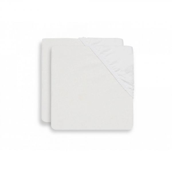 Lot de 2 drap housse en coton 40 x 80 cm white