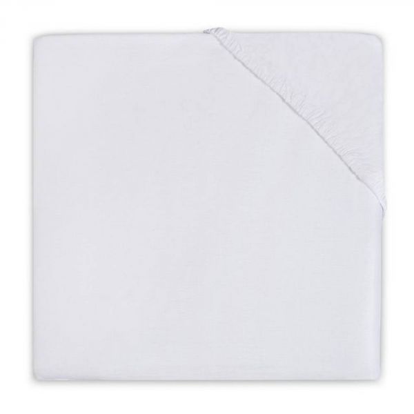 Drap housse en coton 50 x 90 cm blanc