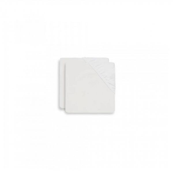 Lot de 2 drap housse en coton 60 x 120 cm white