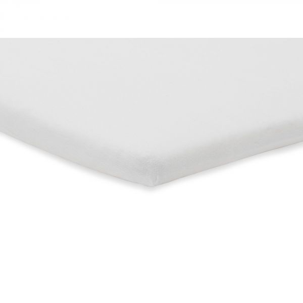 Drap housse 75x95 cm Jersey pour tapis de parc Blanc