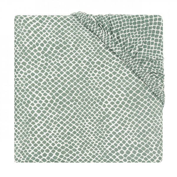 Drap housse 75x95 cm Jersey pour tapis de parc Snake Ash Green