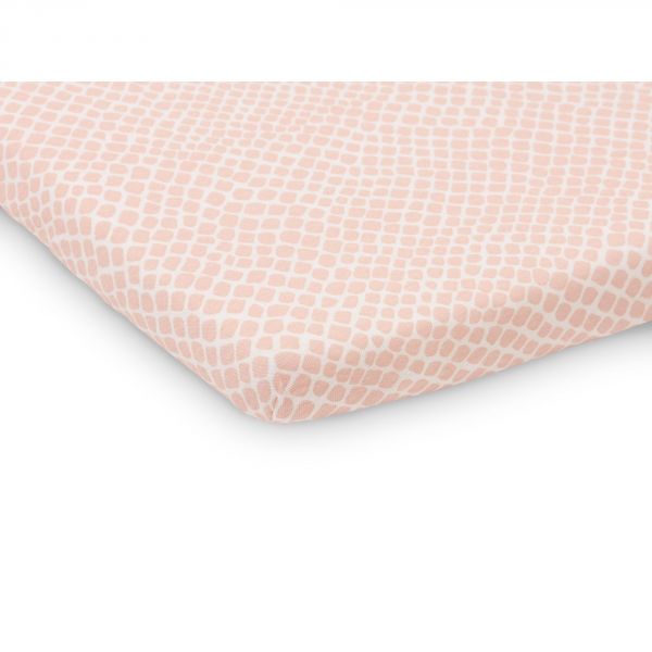 Drap housse 75x95 cm en Jersey pour tapis de parc Snake Pale Pink