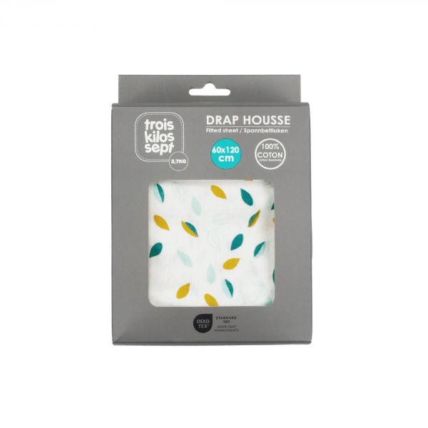Drap housse 70x140 cm Feuilles