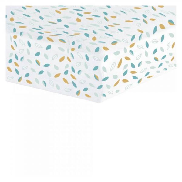 Drap housse 70x140 cm Feuilles multicolore
