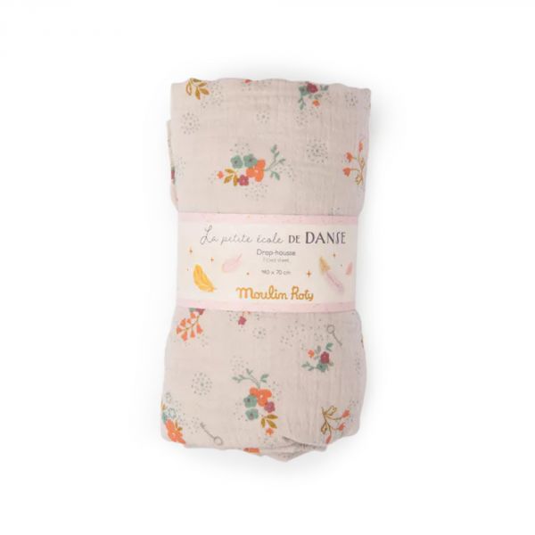 Drap housse lit bébé 70 x 140 cm La petite école de danse - Fleurs