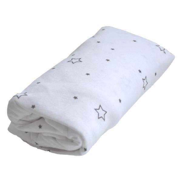 Drap-housse imperméable 60x120 cm Étoiles grises