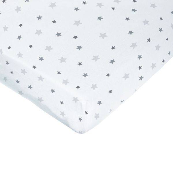 Drap housse étoiles Blanc 60x120 cm