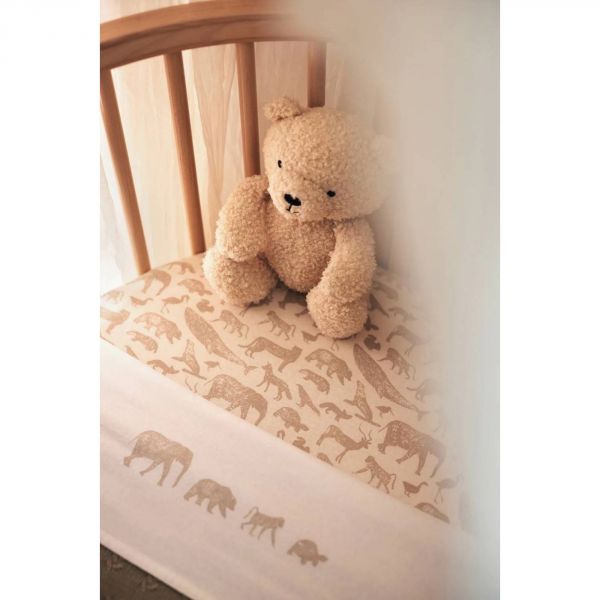 Drap-housse Jersey 40/50 x 80/90 cm Animals Nougat