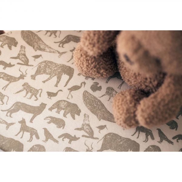 Drap-housse Jersey 40/50 x 80/90cm Animals Olive