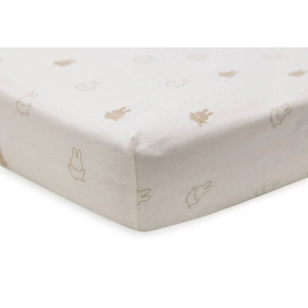 Drap-housse Jersey 40/50 x 80/90 cm Happy Miffy Nougat