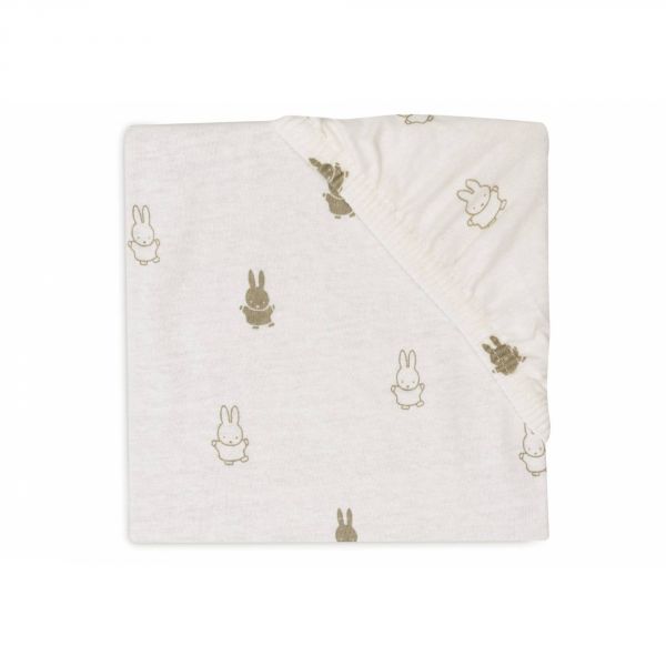 Drap-housse Jersey 40/50 x 80/90 cm Happy Miffy Olive