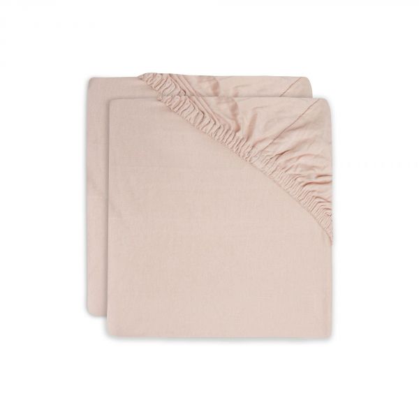 Lot de 2 draps housses 40x80 cm en Jersey Pale Pink