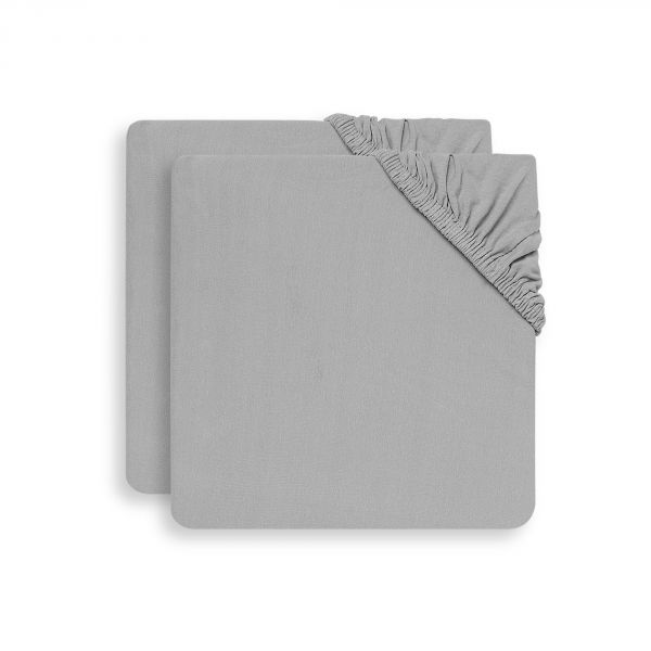 Lot de 2 draps housses 40x80 cm en Jersey Soft Grey