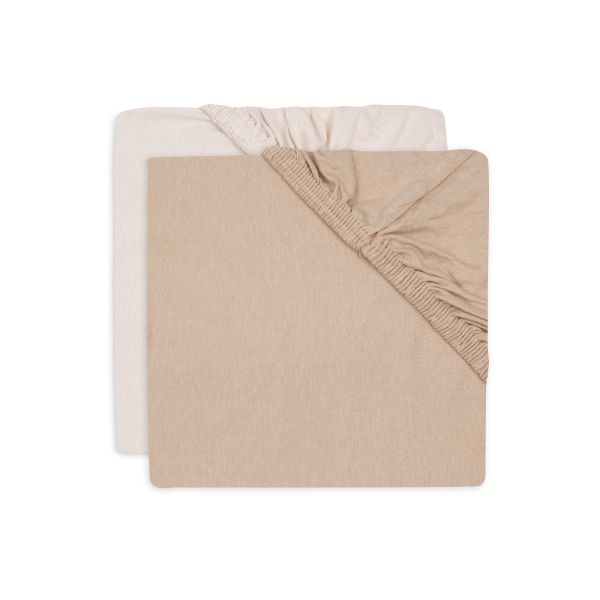 Lot de 2 draps housses 60x120 cm Jersey Blush et Wild Rose