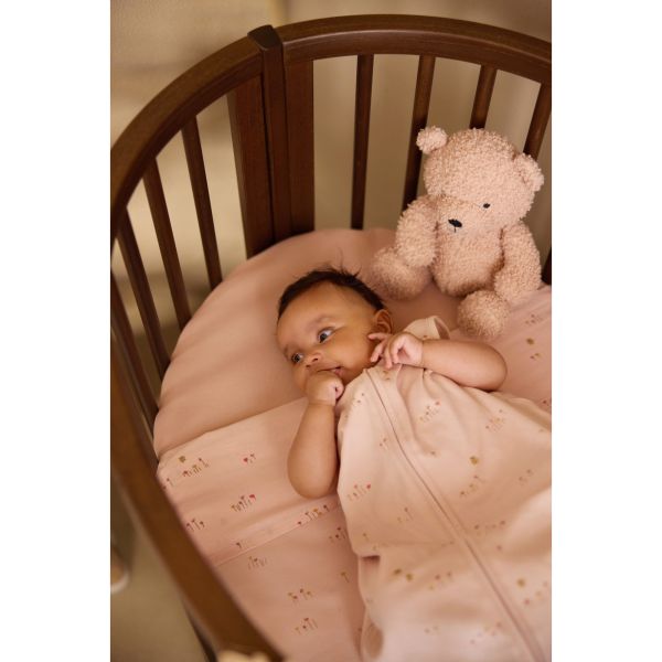 Lot de 2 draps housses 60x120 cm Jersey Blush et Wild Rose