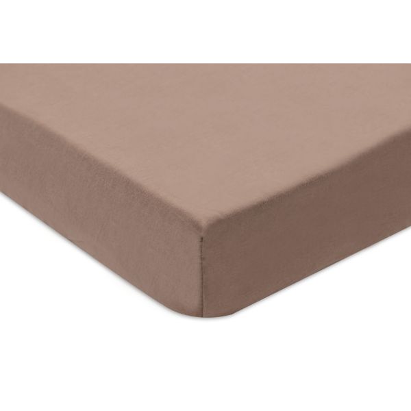 Lot de 2 draps housses 60x120 cm Jersey Milky Coffee et Ivory